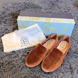 Birdies Starling Copper Velvet Flats Loafers Brand New In Box With Bag